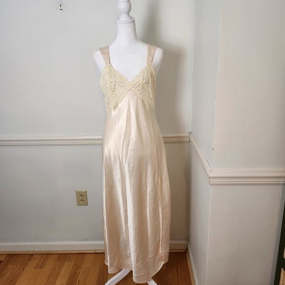 VTG Victorias Secret Gold Label Slip Dress Sz Small Maxi Sequin Lingerie Fairy - Picture 1 of 16